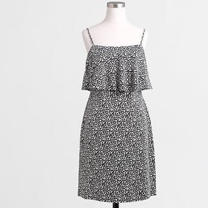 J. Crew Tiered crepe dress in Dot NWT